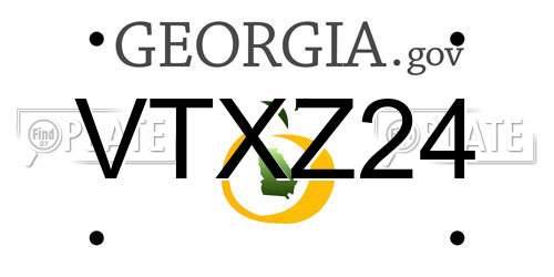 VTXZ24 Georgia License Plate