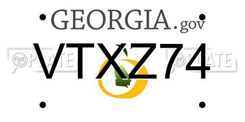 VTXZ74 Georgia License Plate