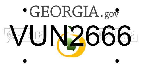 VUN2666 Georgia License Plate