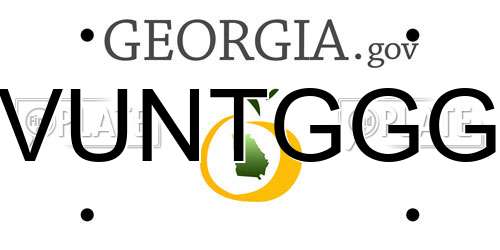 VUNTGGG Georgia License Plate