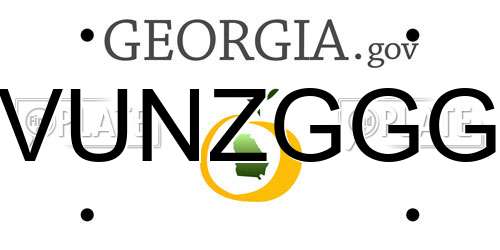 VUNZGGG Georgia License Plate