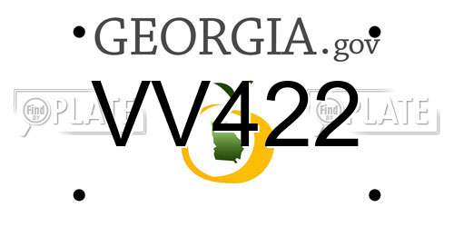 VV422 Georgia License Plate