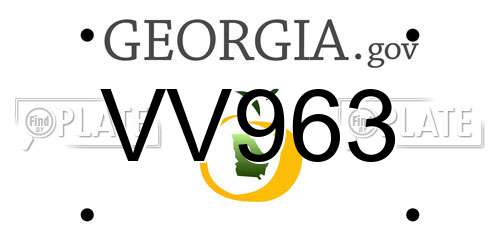 VV963 Georgia License Plate