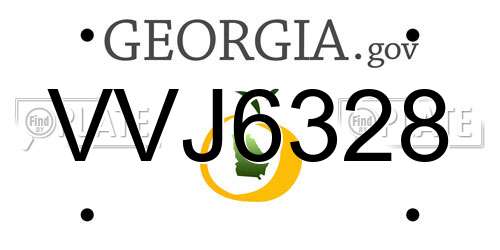 VVJ6328 Georgia License Plate