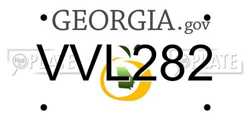 VVL282 Georgia License Plate