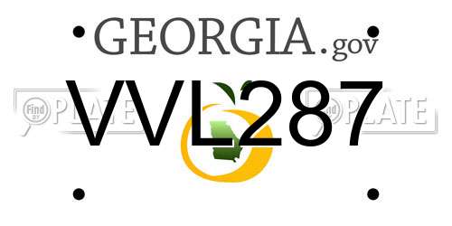 VVL287 Georgia License Plate