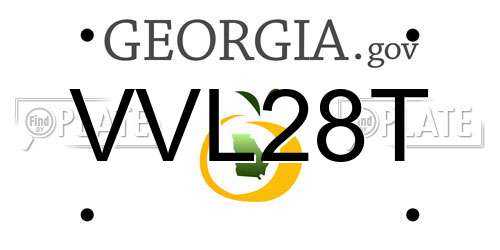 VVL28T Georgia License Plate