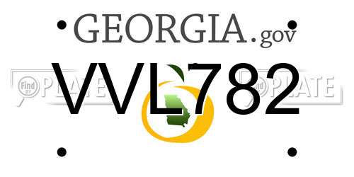 VVL782 Georgia License Plate