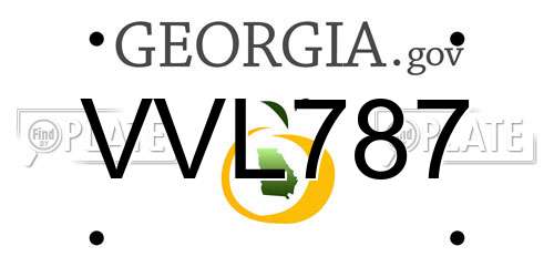 VVL787 Georgia License Plate