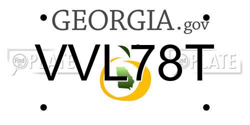 VVL78T Georgia License Plate
