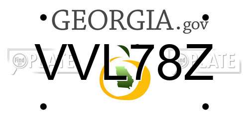 VVL78Z Georgia License Plate