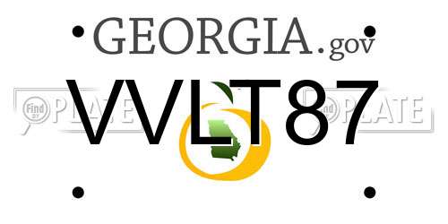 VVLT87 Georgia License Plate