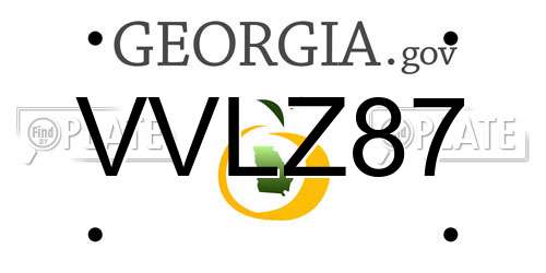 VVLZ87 Georgia License Plate