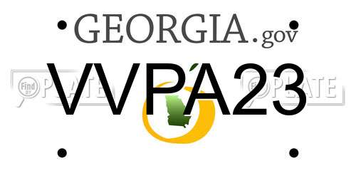 VVPA23 Georgia License Plate