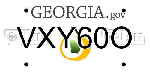 VXY60O Georgia License Plate