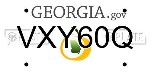 VXY60Q Georgia License Plate