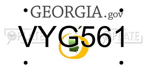 VYG561 Georgia License Plate