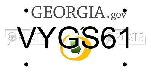 VYGS61 Georgia License Plate