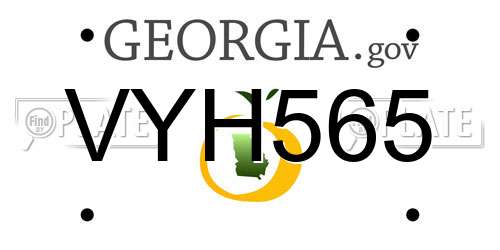 VYH565 Georgia License Plate