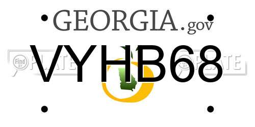 VYHB68 Georgia License Plate