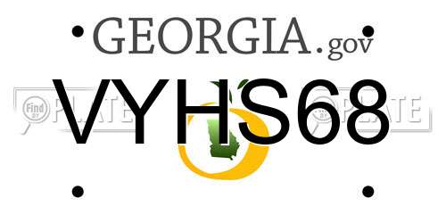VYHS68 Georgia License Plate