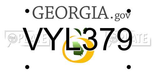 VYL379 Georgia License Plate