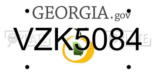 VZK5084 Georgia License Plate