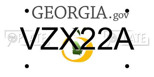 VZX22A Georgia License Plate