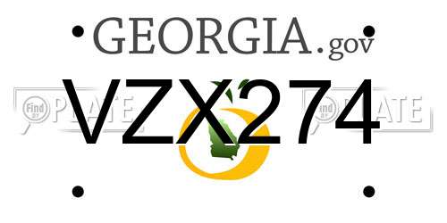 VZX274 Georgia License Plate