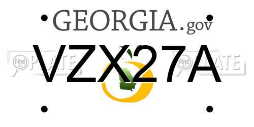 VZX27A Georgia License Plate