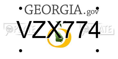 VZX774 Georgia License Plate