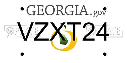 VZXT24 Georgia License Plate
