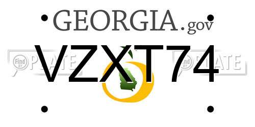 VZXT74 Georgia License Plate
