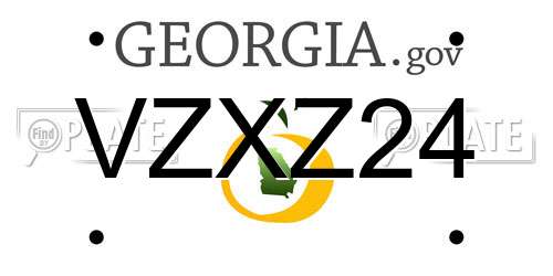 VZXZ24 Georgia License Plate