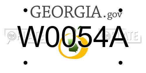 W0054A Georgia License Plate