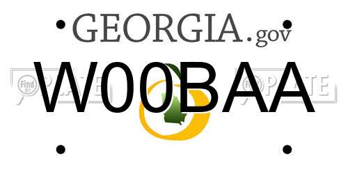 W00BAA Georgia License Plate