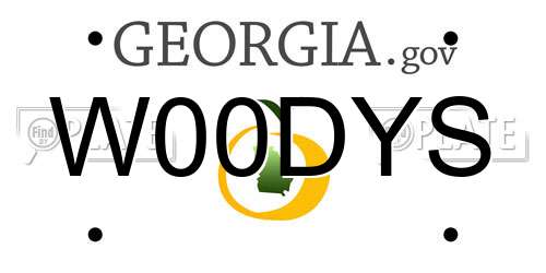 W00DYS Georgia License Plate