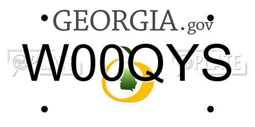 W00QYS Georgia License Plate