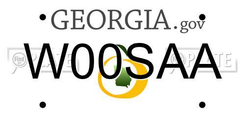 W00SAA Georgia License Plate