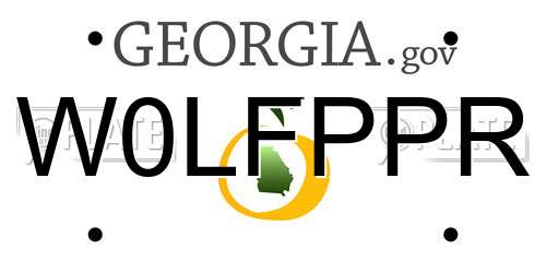 W0LFPPR Georgia License Plate