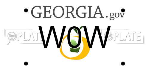W0W Georgia License Plate