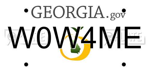 W0W4ME Georgia License Plate