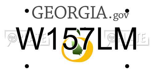 W157LM Georgia License Plate