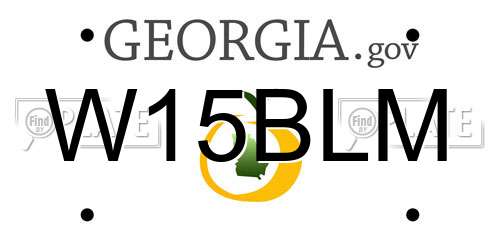 W15BLM Georgia License Plate