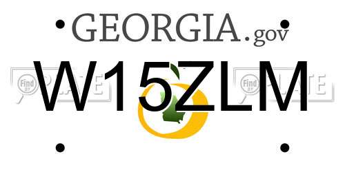 W15ZLM Georgia License Plate