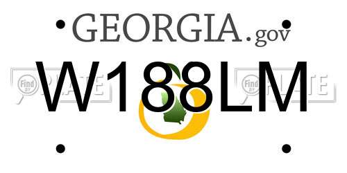 W188LM Georgia License Plate