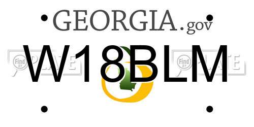 W18BLM Georgia License Plate