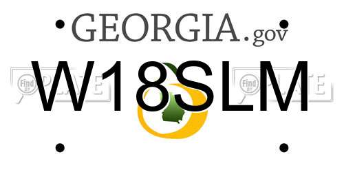 W18SLM Georgia License Plate