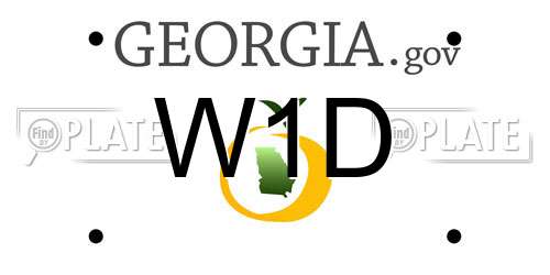 W1D Georgia License Plate