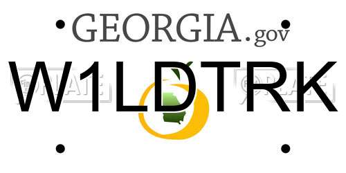 W1LDTRK Georgia License Plate